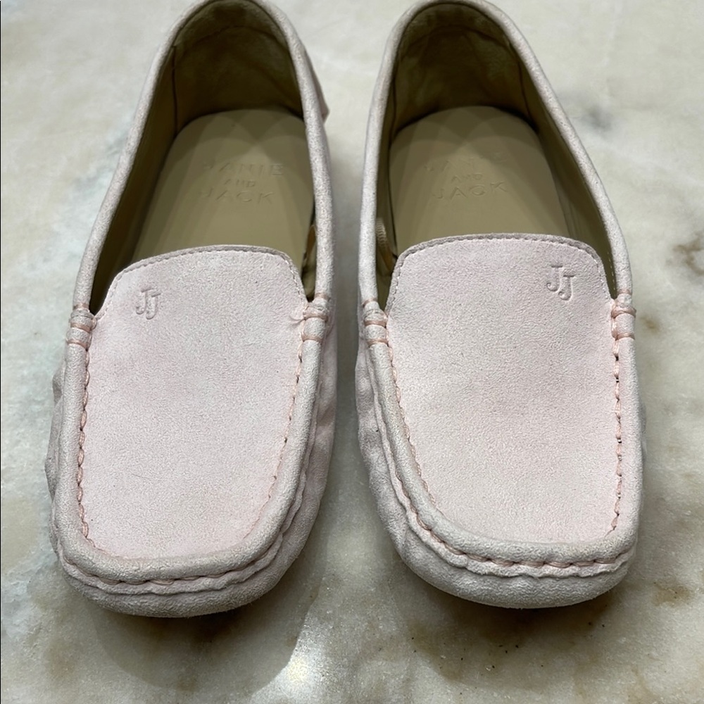 Janie and Jack Girls Pink Suede Loafers